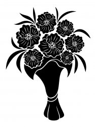 Трафареты Букет цветов - Бесплатно распечатать