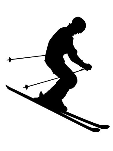 Free printable Downhill Skier stencils and templates