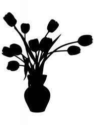 Трафареты цветов в вазе - Бесплатно распечатать