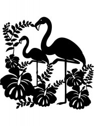 Трафареты Фламинго - Бесплатно распечатать