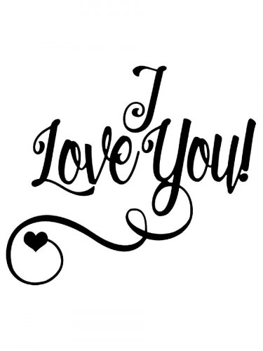 Free printable I Love you stencils and templates