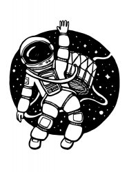 Трафареты Космонавтов - Бесплатно распечатать