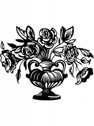 Трафареты цветов в вазе - Бесплатно распечатать