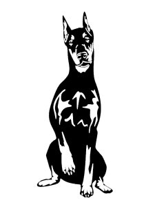 Doberman Stencil 16