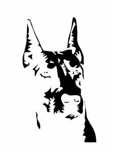 Doberman Stencil 3