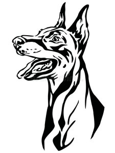 Doberman Stencil 5