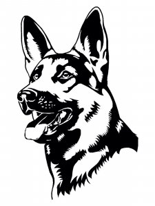 German Shepherd Stencil 13