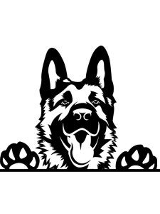 German Shepherd Stencil 14