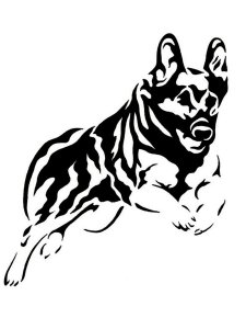 German Shepherd Stencil 4