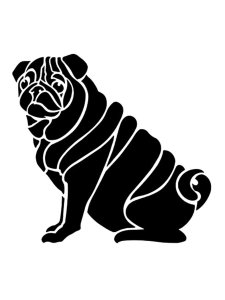 Pug Stencil 5