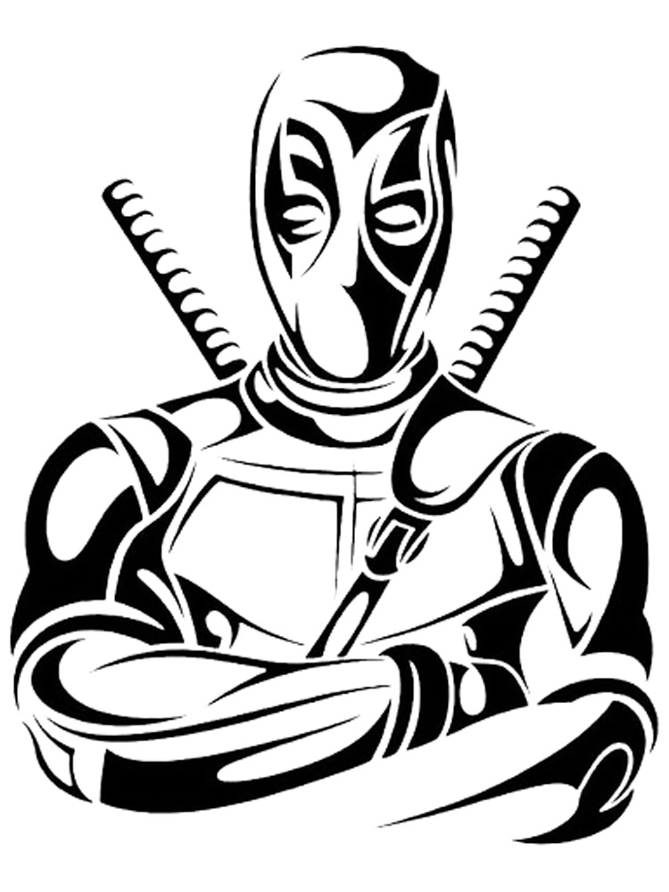 Deadpool Pumpkin Stencil