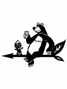 Masha and the Bear Stencil 1