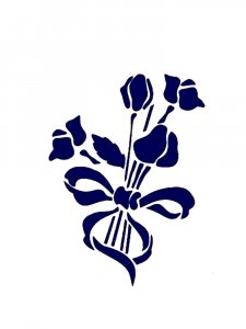 Bouquet of flowers Stencil 4