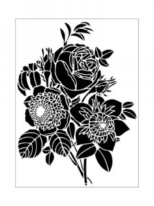 Bouquet of flowers Stencil 6