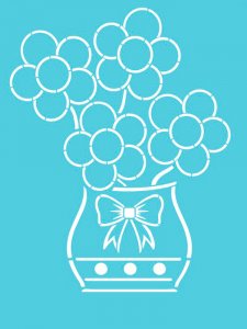 Flowers in Vase Stencil 1