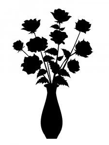 Flowers in Vase Stencil 16