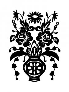 Flowers in Vase Stencil 2