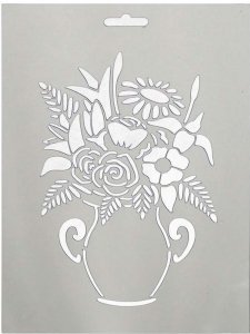Flowers in Vase Stencil 3