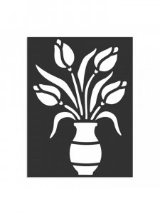 Flowers in Vase Stencil 7