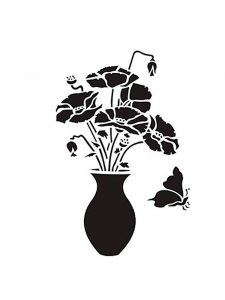 Flowers in Vase Stencil 8