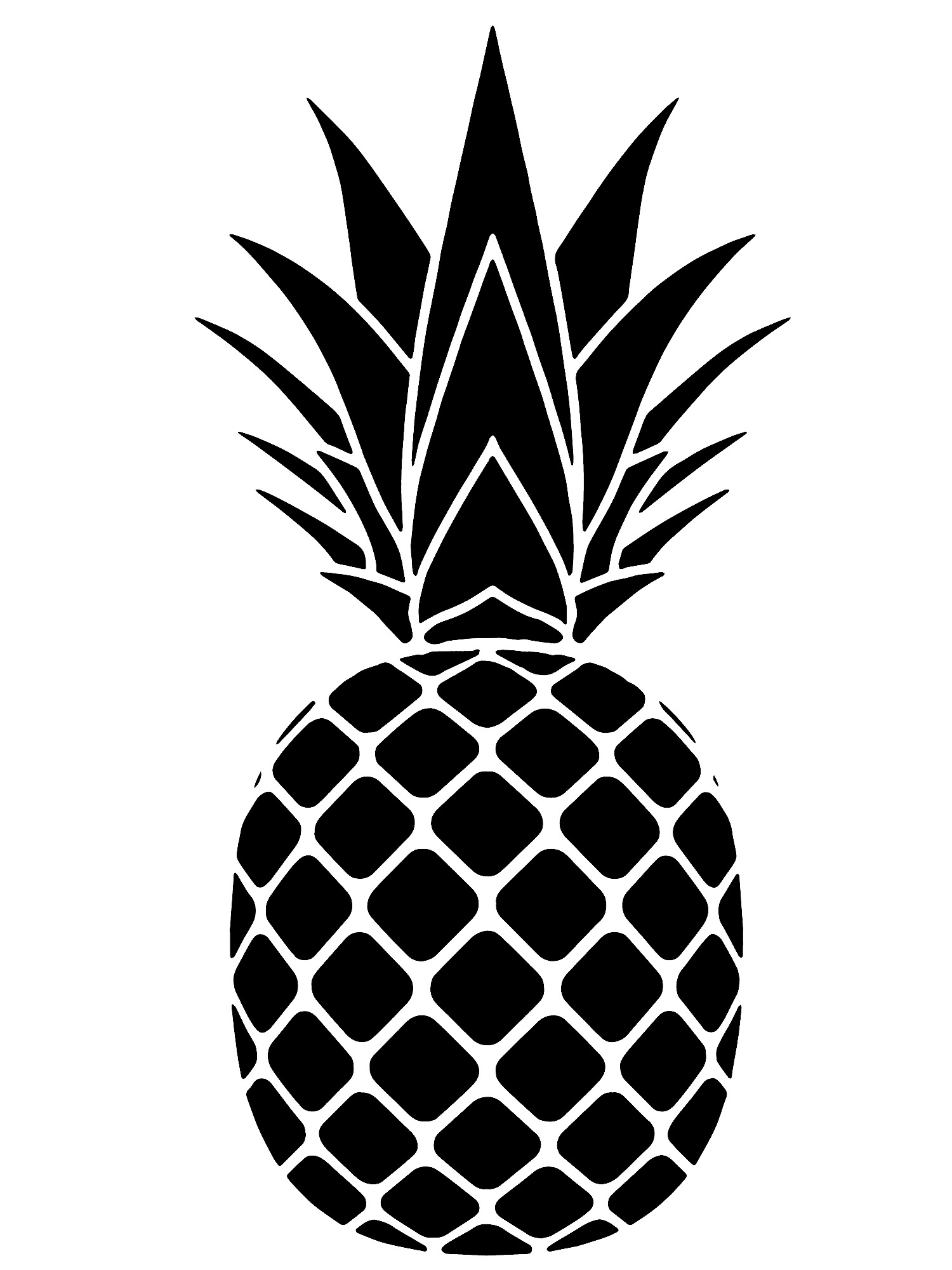 Printable Template Pineapple Stencil