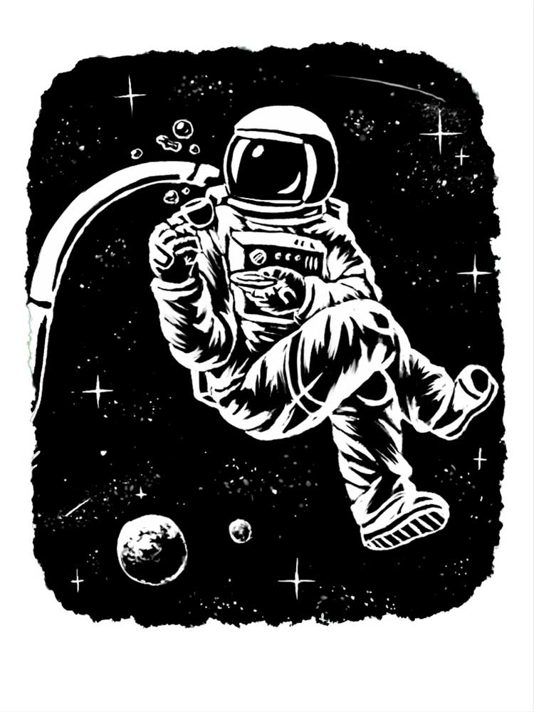 zombie astronaut stencil