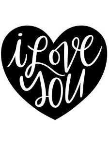 I Love you Stencil 1