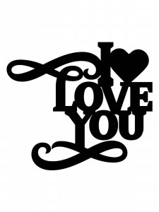 I Love you Stencil 5