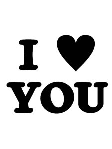 I Love you Stencil 7