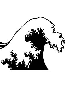 Ocean Waves Stencil 10