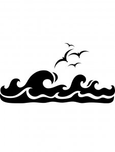 Ocean Waves Stencil 11