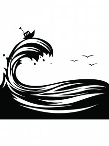 Ocean Waves Stencil 12