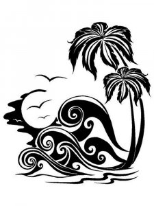 Ocean Waves Stencil 3