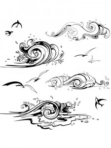 Ocean Waves Stencil 6