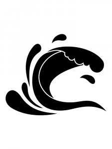 Ocean Waves Stencil 7
