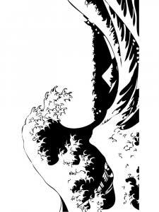 Ocean Waves Stencil 8