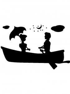 People in the boat Stencil 21