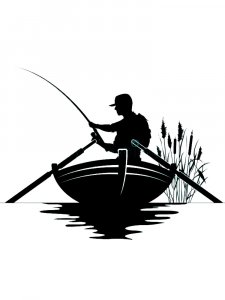 People in the boat Stencil 8