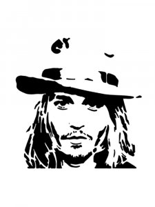 Johnny Depp Stencil 7