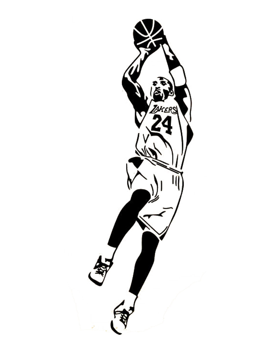 Kobe Bryant Outline Stencils