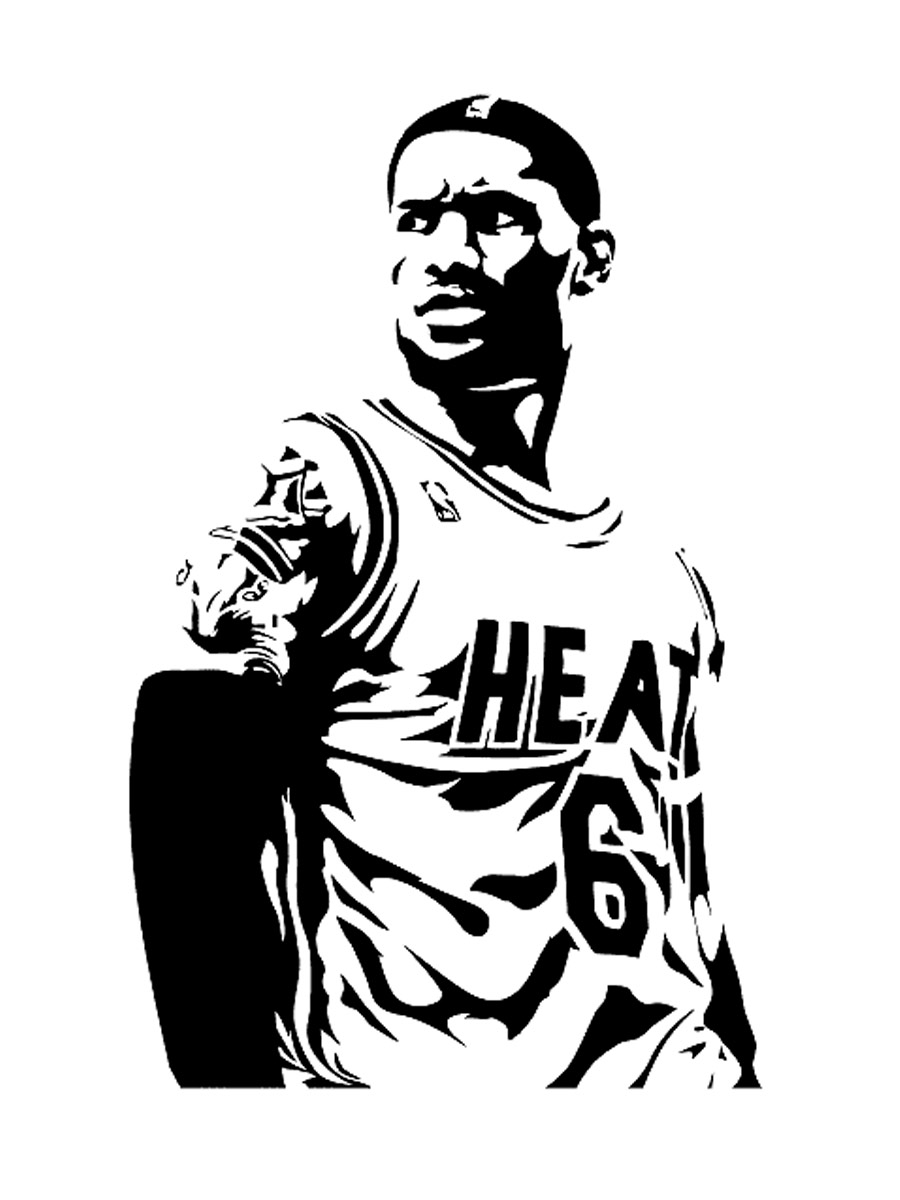 Lebron James Stencil Art Capturing The Essence Of A Basketball Legend