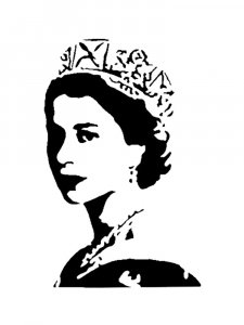 Queen Of England Stencil 2