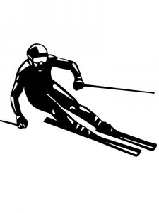 Downhill Skier Stencil 1