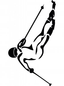 Downhill Skier Stencil 10