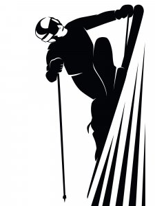Downhill Skier Stencil 11