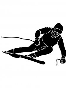 Downhill Skier Stencil 13