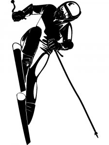 Downhill Skier Stencil 14