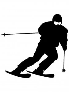 Downhill Skier Stencil 15