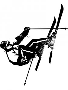 Downhill Skier Stencil 16