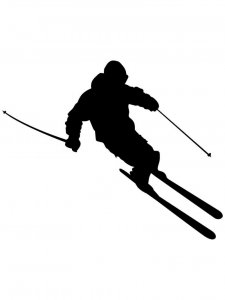 Downhill Skier Stencil 17